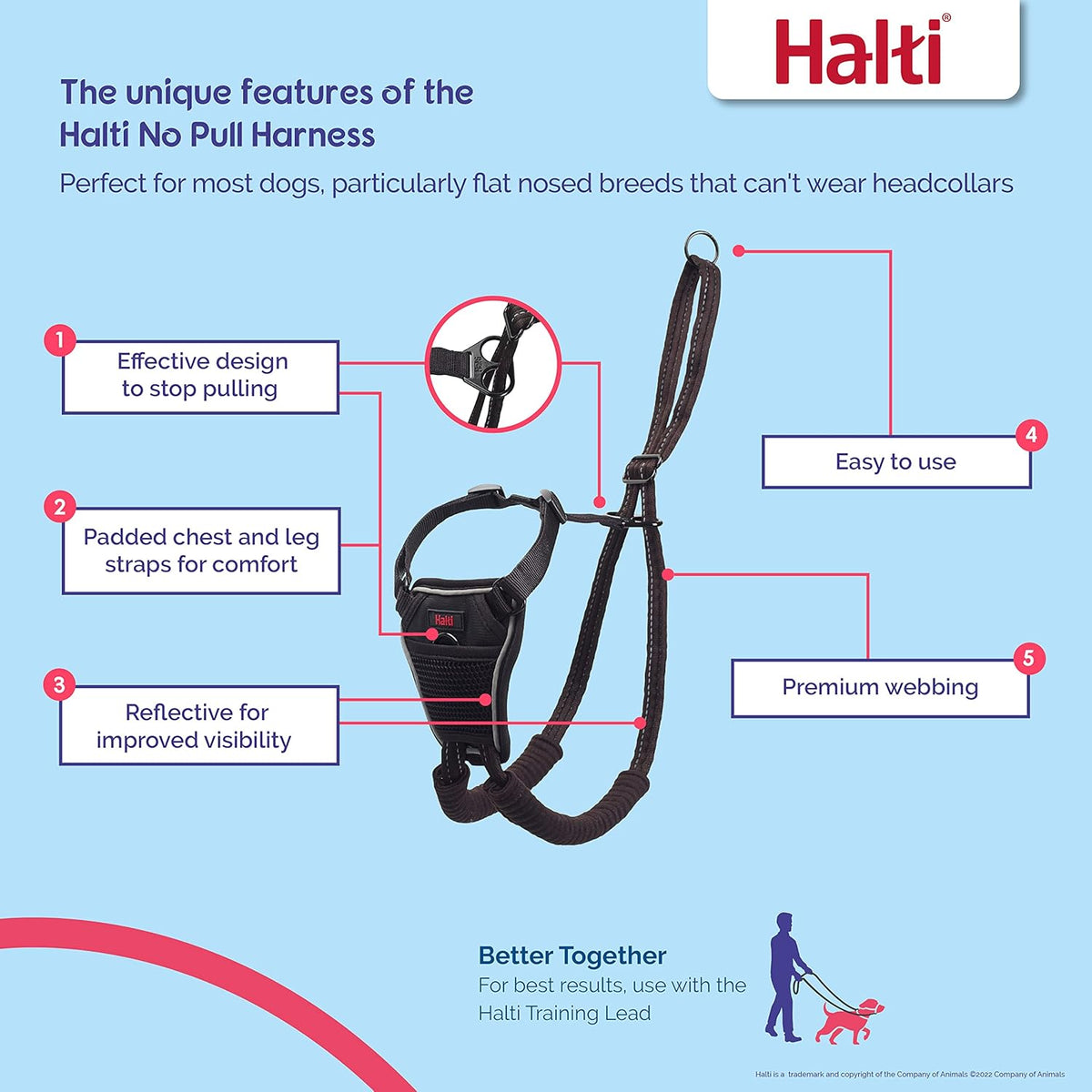 HALTI Adjustable Dog Walking Harness