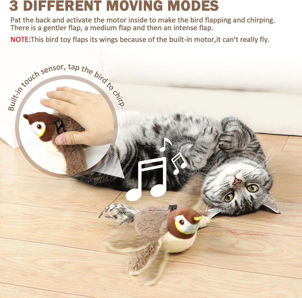Nepfaivy Rechargeable Flapping Bird Cat Toy