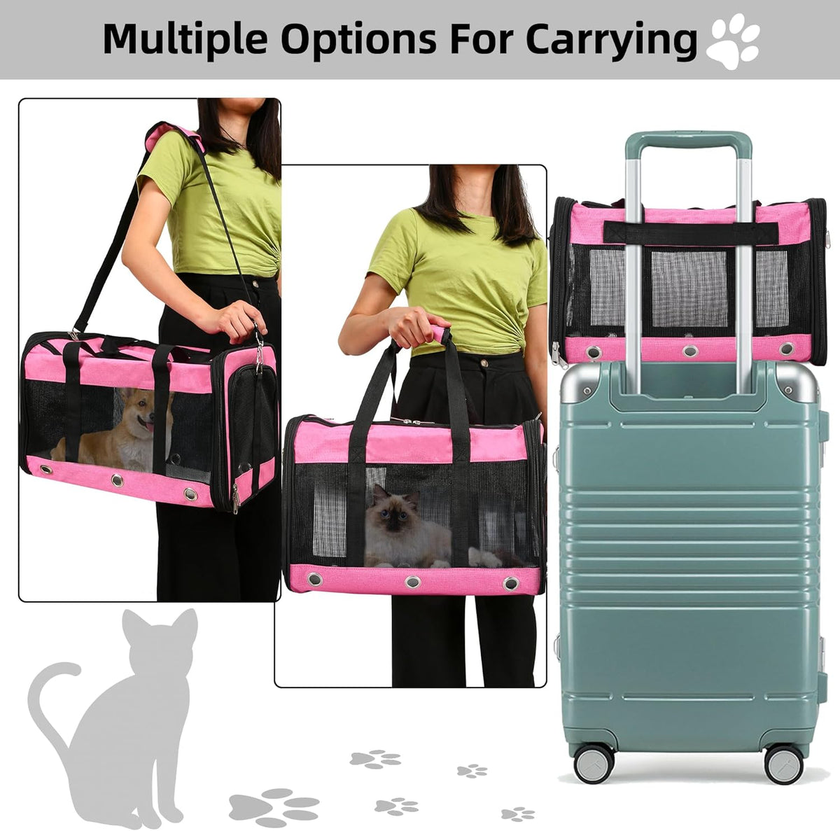 Dycietx Foldable Soft-Sided Pet Carrier