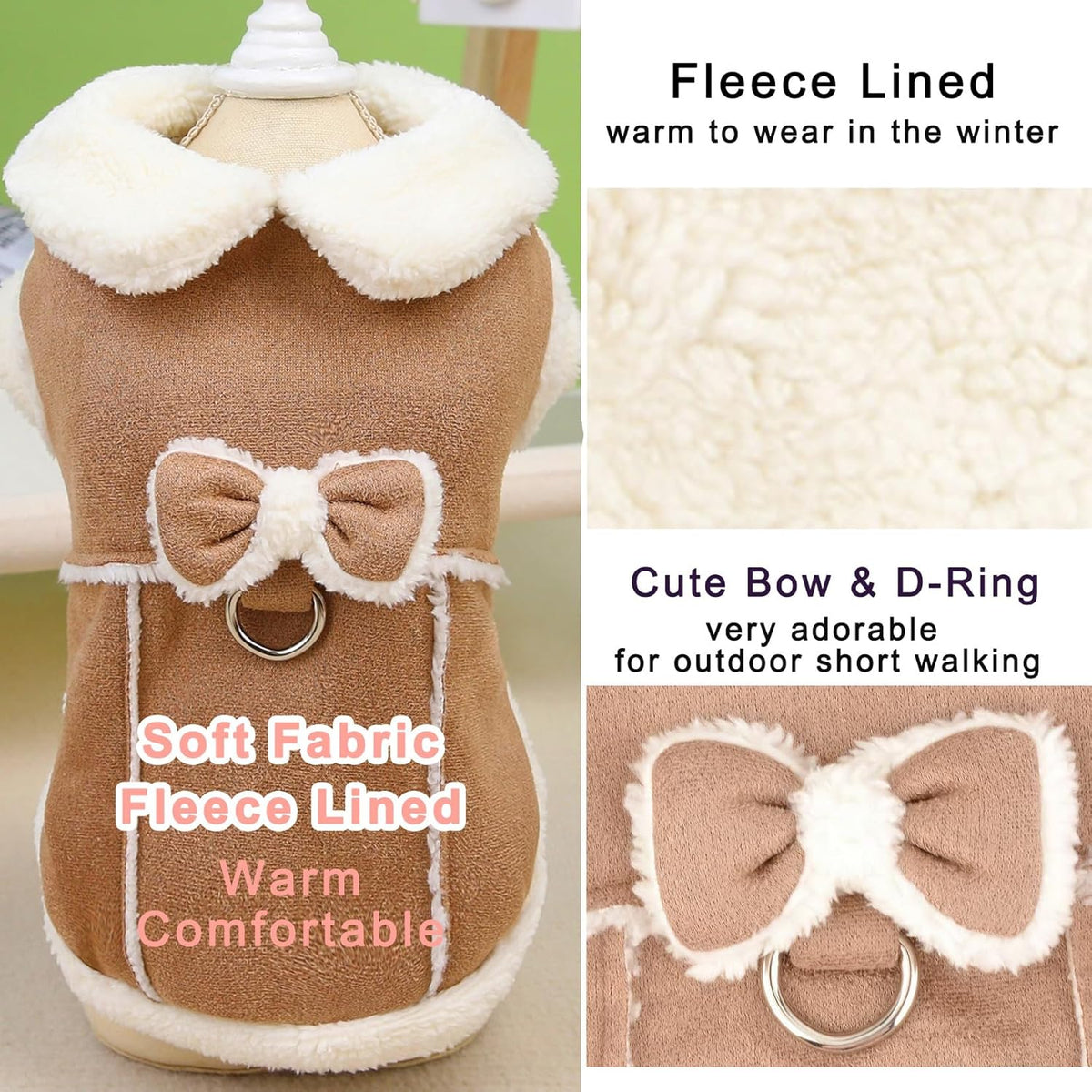 Zunea Winter Coat for Small Dogs and Cats