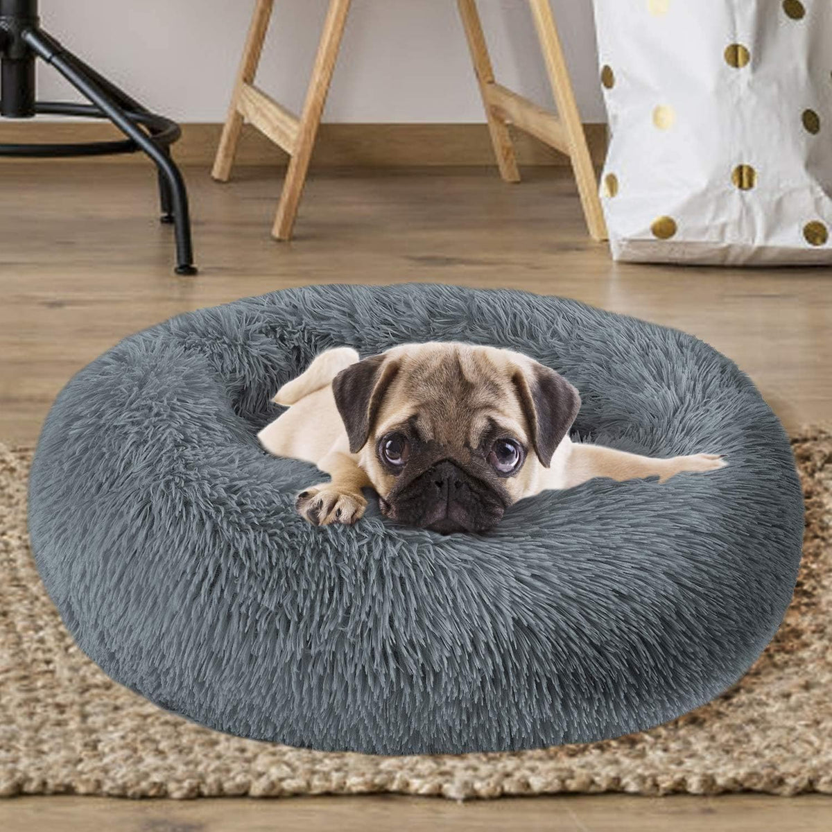 MFOX Faux-Fur Donut Pet Bed