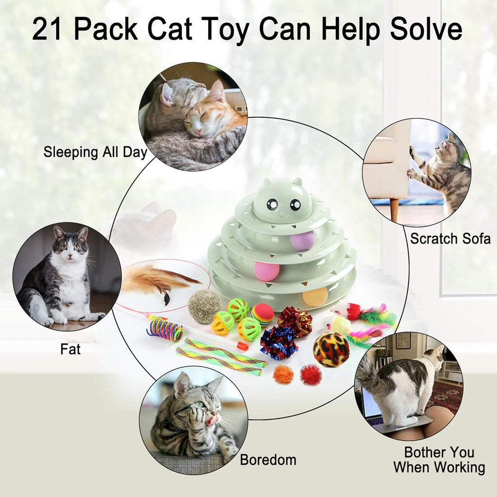 Suhaco Cat Toy Set, 21 Pieces