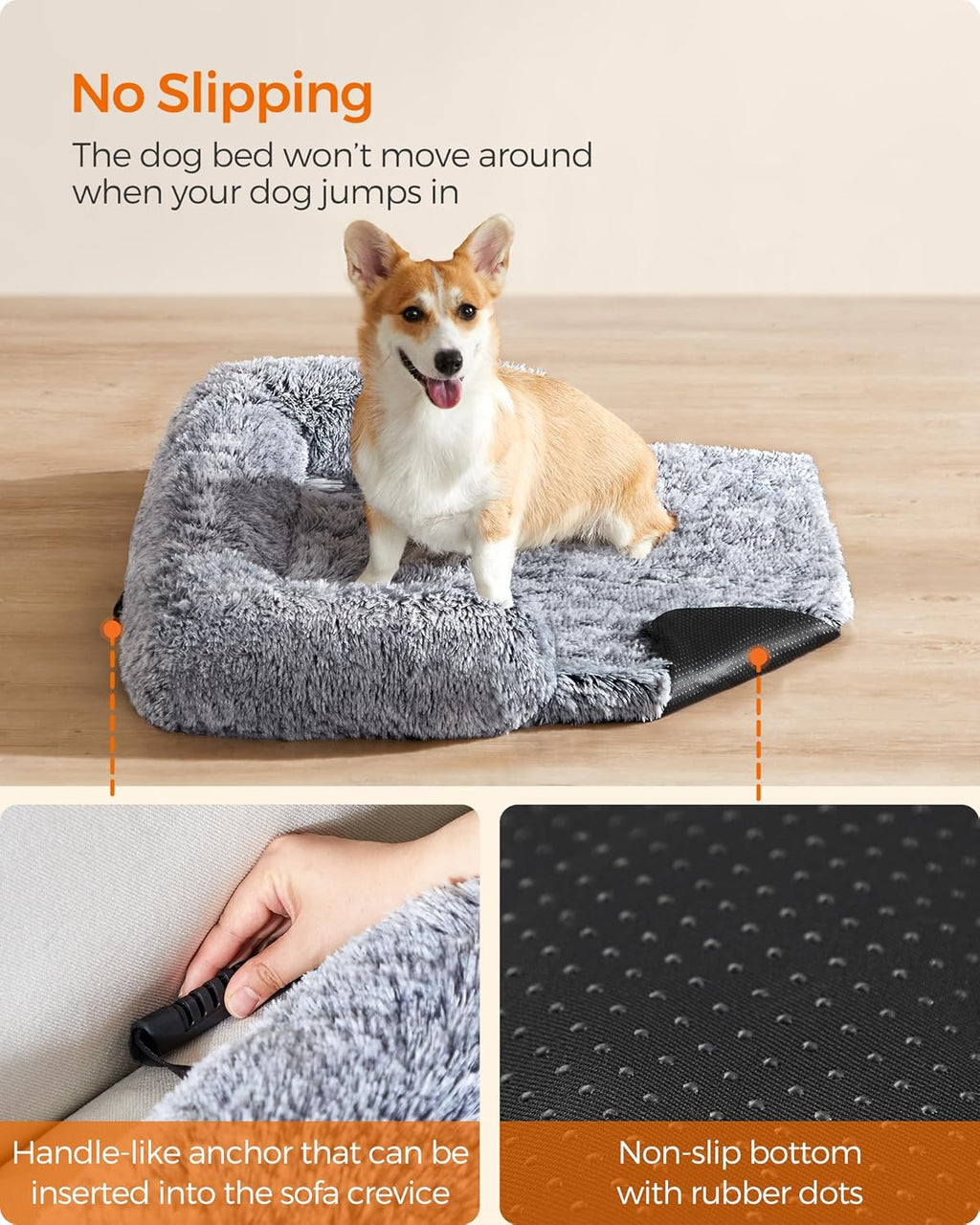 Feandrea FluffyHug Pet Sofa Protector with Bolsters