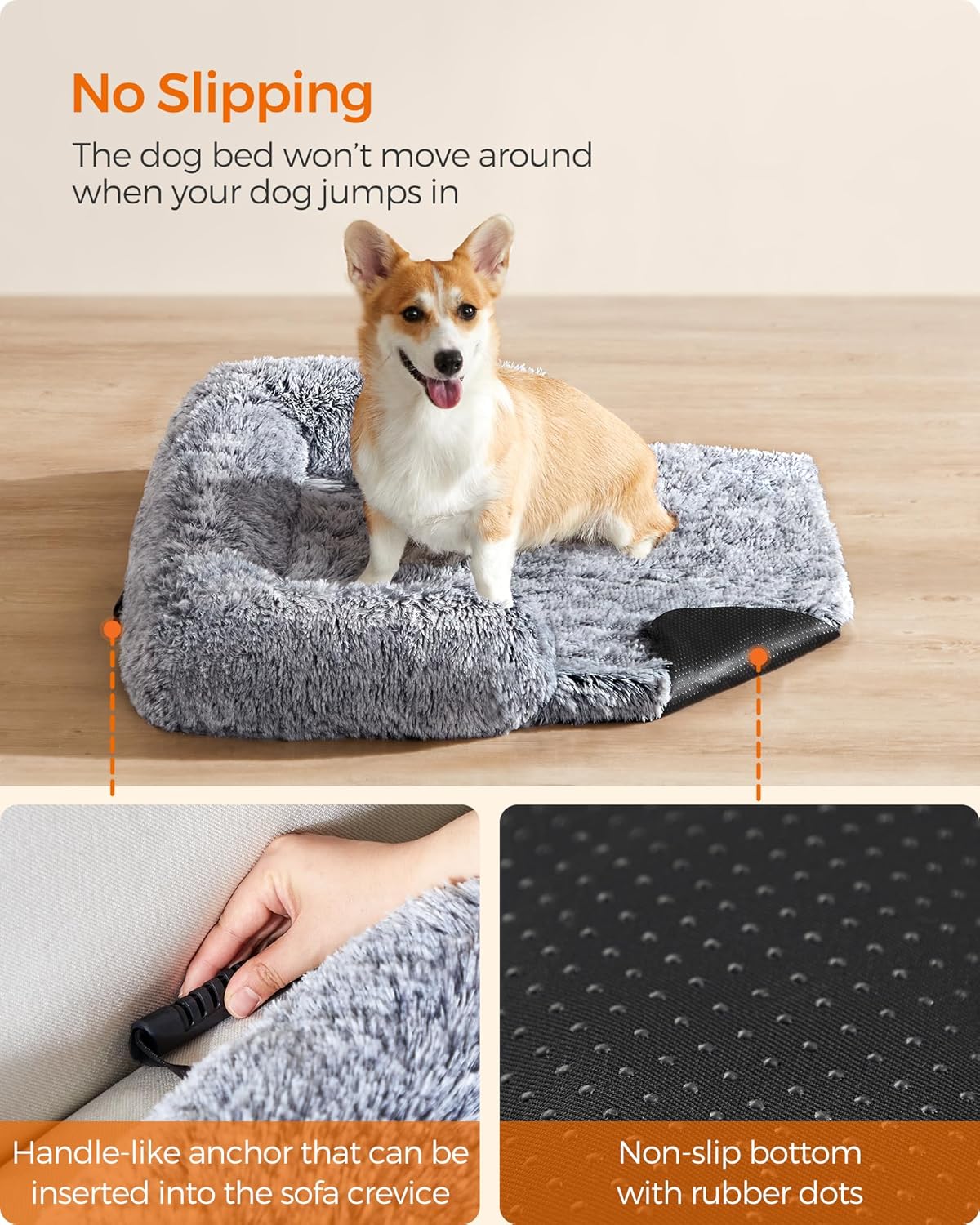 Feandrea FluffyHug Pet Sofa Protector with Bolsters