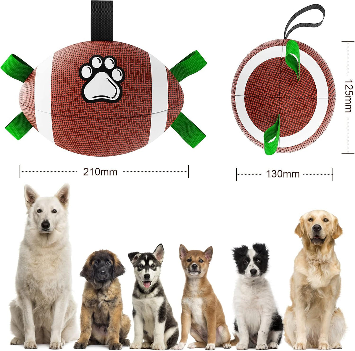 HETOO Dog Football with Grab Tabs