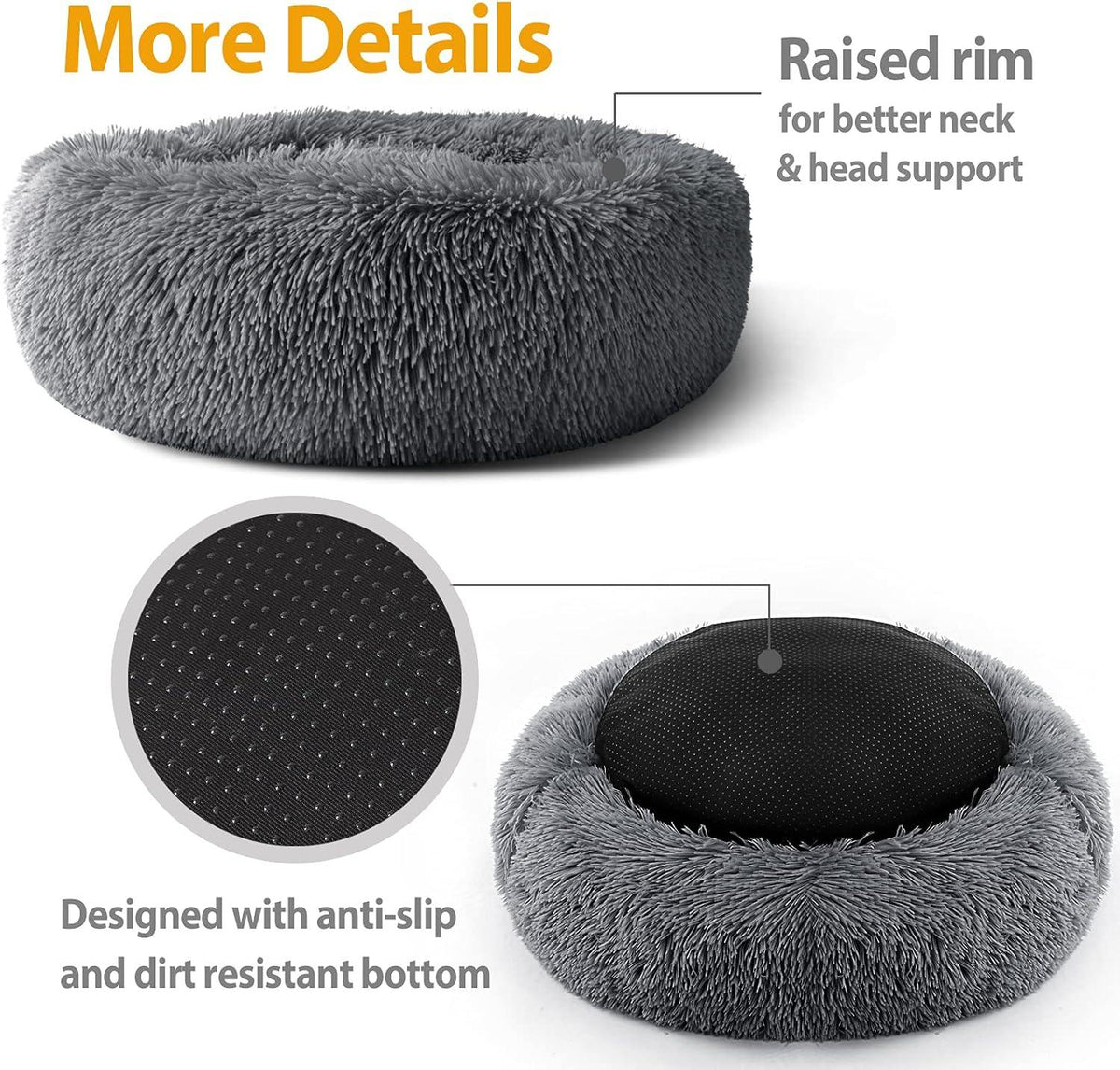 Enjamoy Round Plush Donut Pet Bed