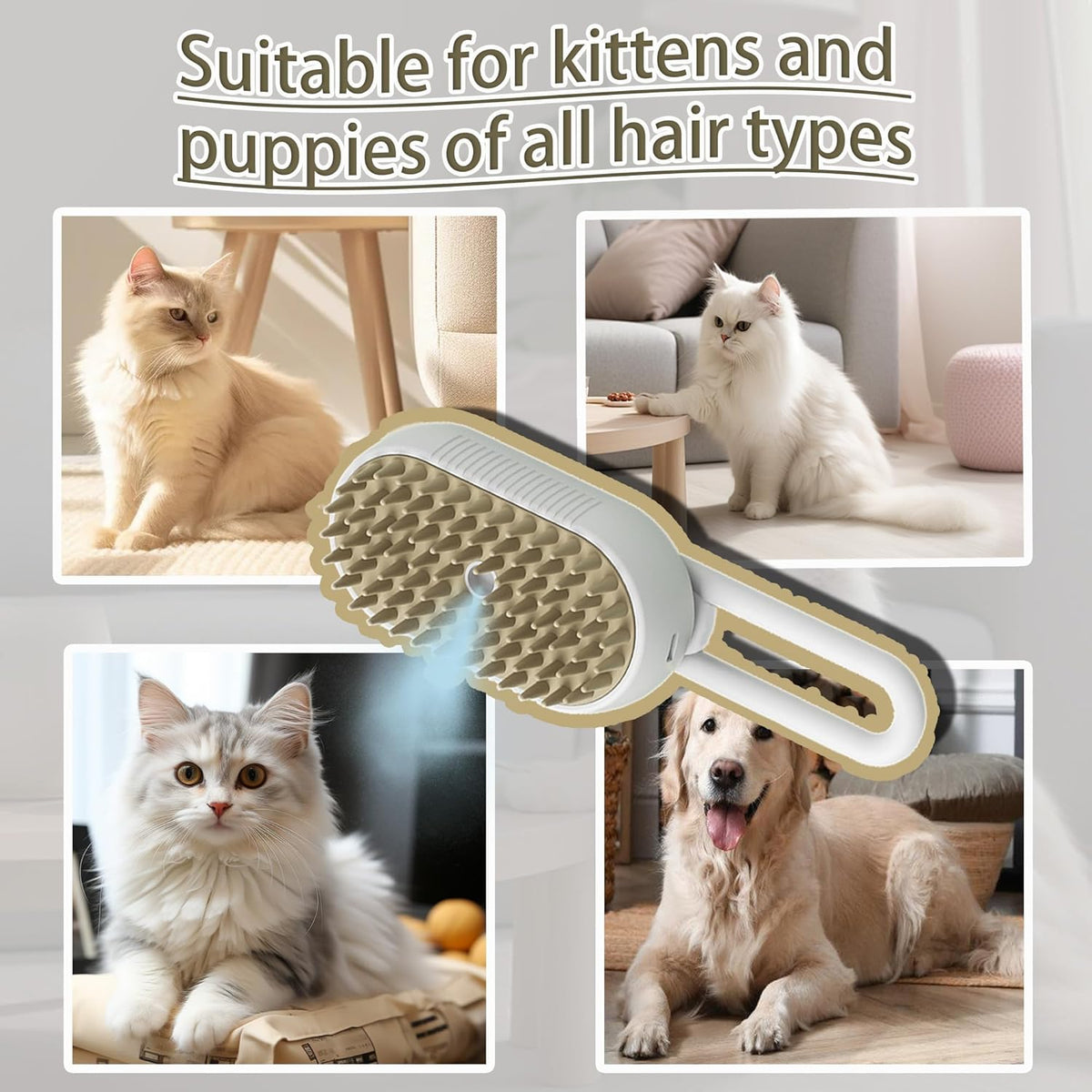 Cuskedye Self-Cleaning Pet Brush with Water Spray