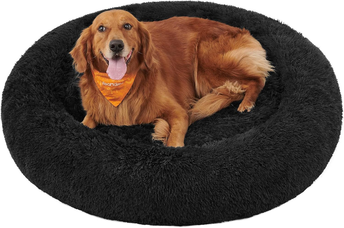 Feandrea Plush Donut Bed for Dogs and Cats