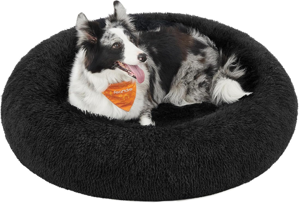 Feandrea Plush Donut Pet Bed with Centre Cushion