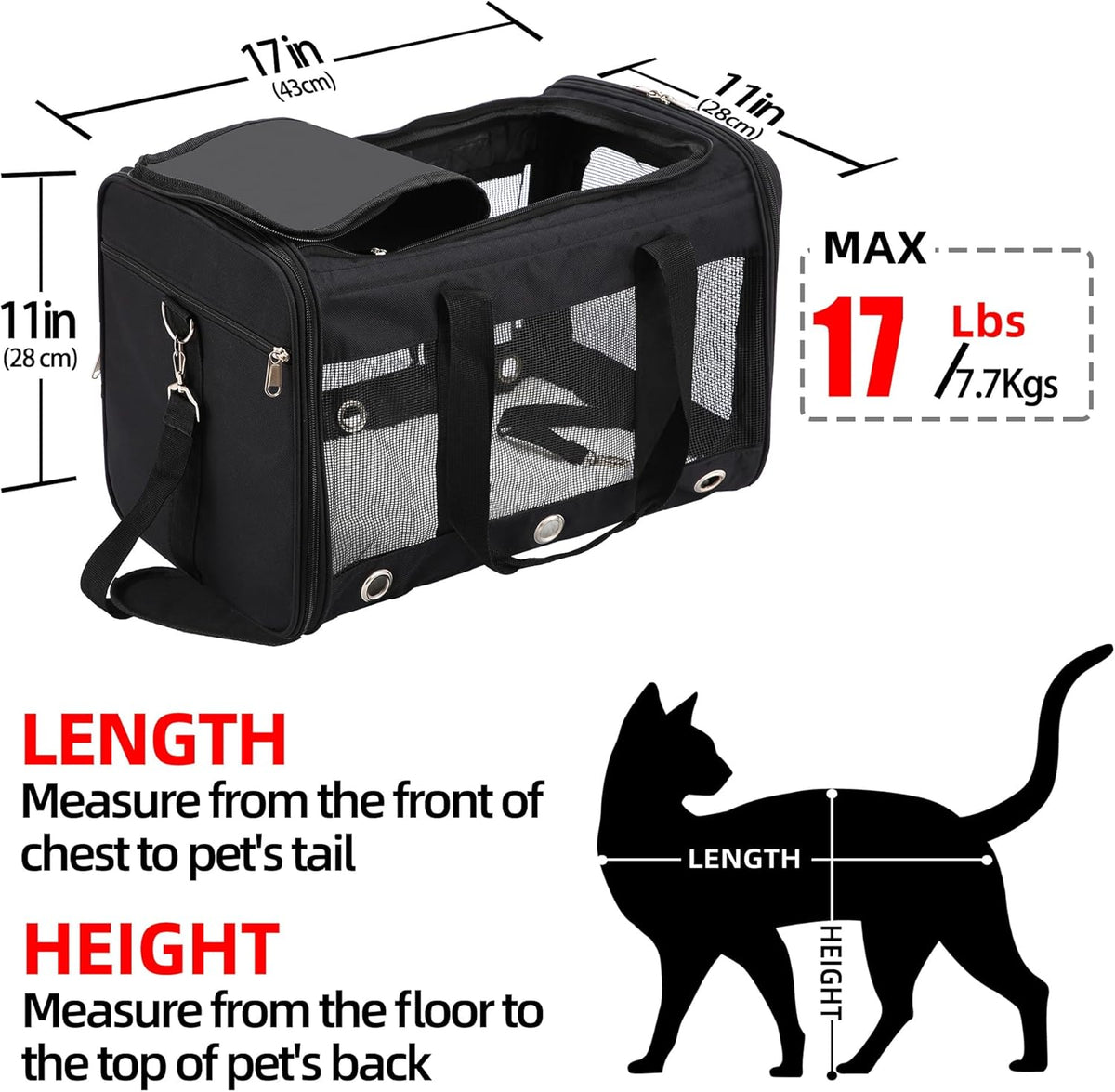 Dycietx Foldable Soft-Sided Pet Carrier