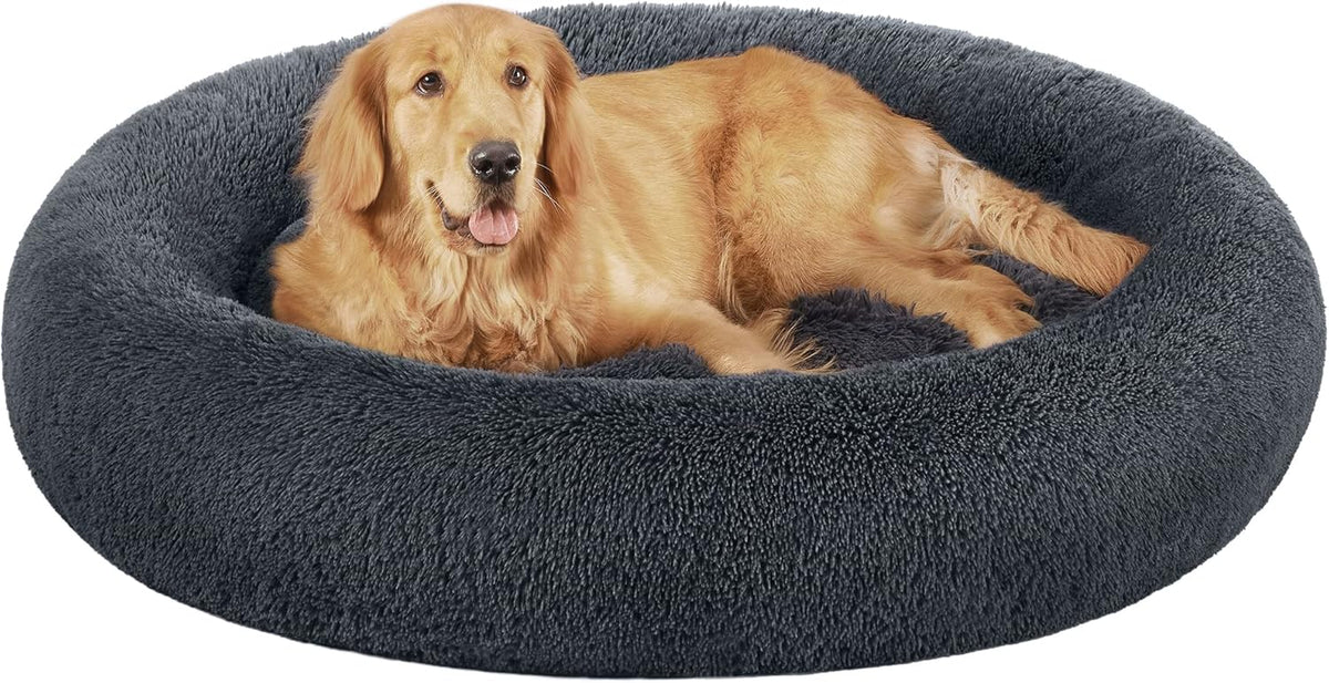 Feandrea Plush Donut Pet Bed with Centre Cushion