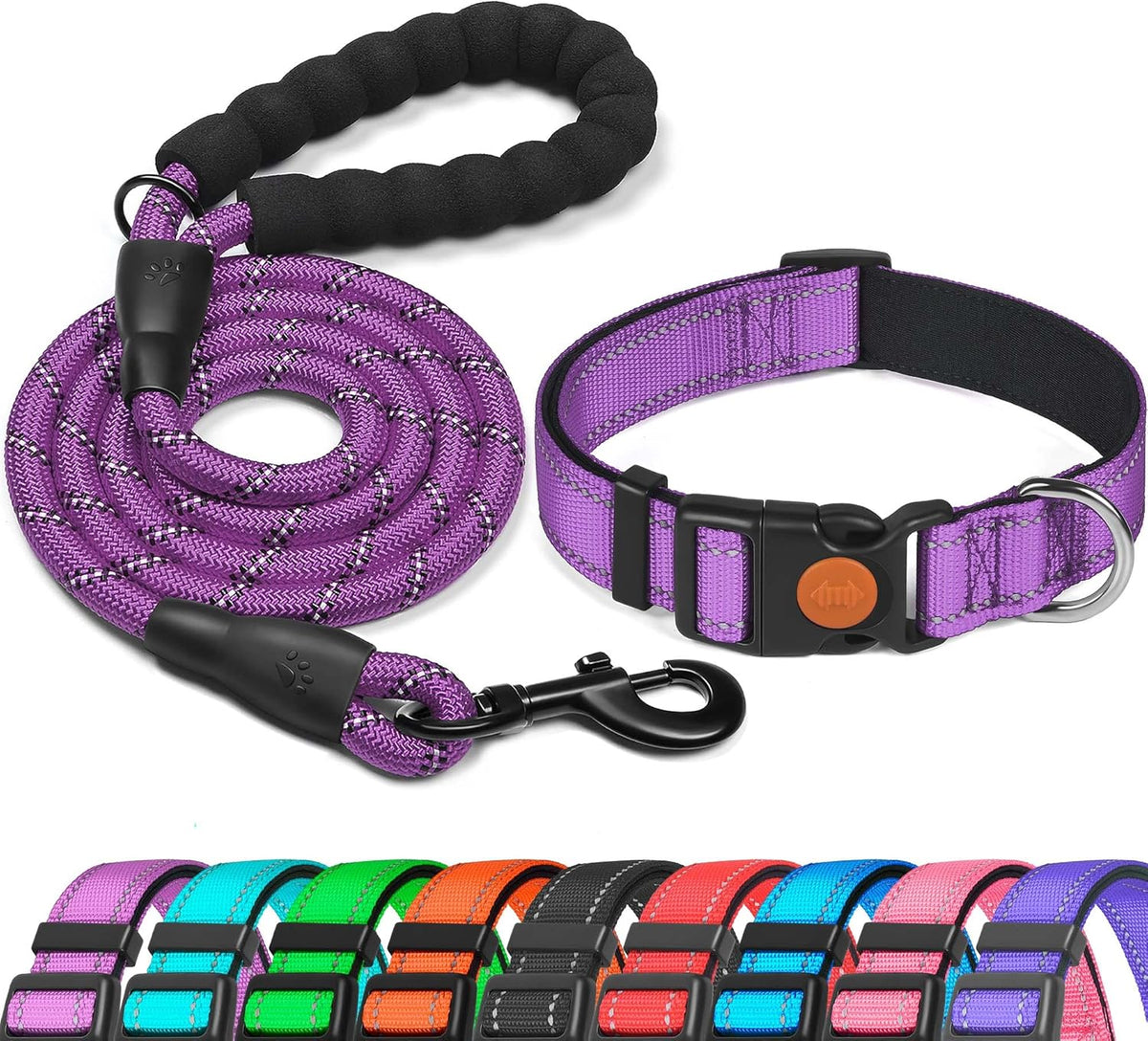haapaw Reflective Dog Collar with Neoprene Padding