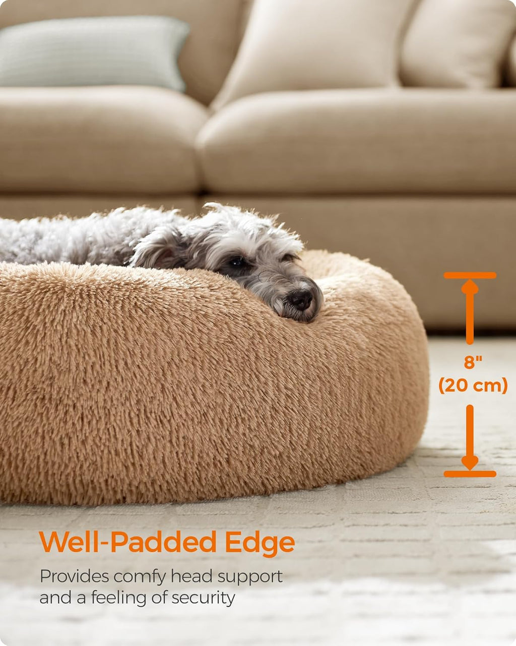 Feandrea Plush Donut Pet Bed
