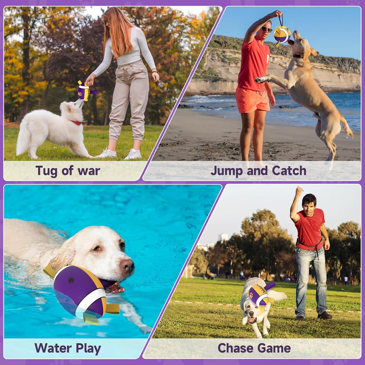 HETOO Dog Football with Grab Tabs
