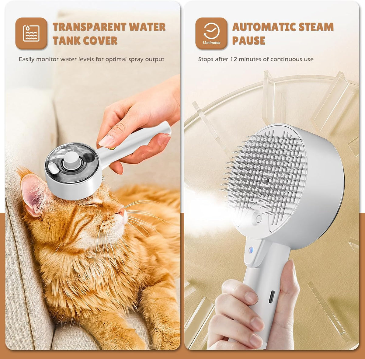 YEAHGO Pet Grooming Brush with Water Spray