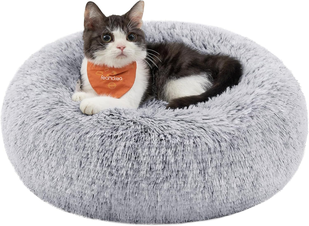 Feandrea Plush Donut Pet Bed with Centre Cushion