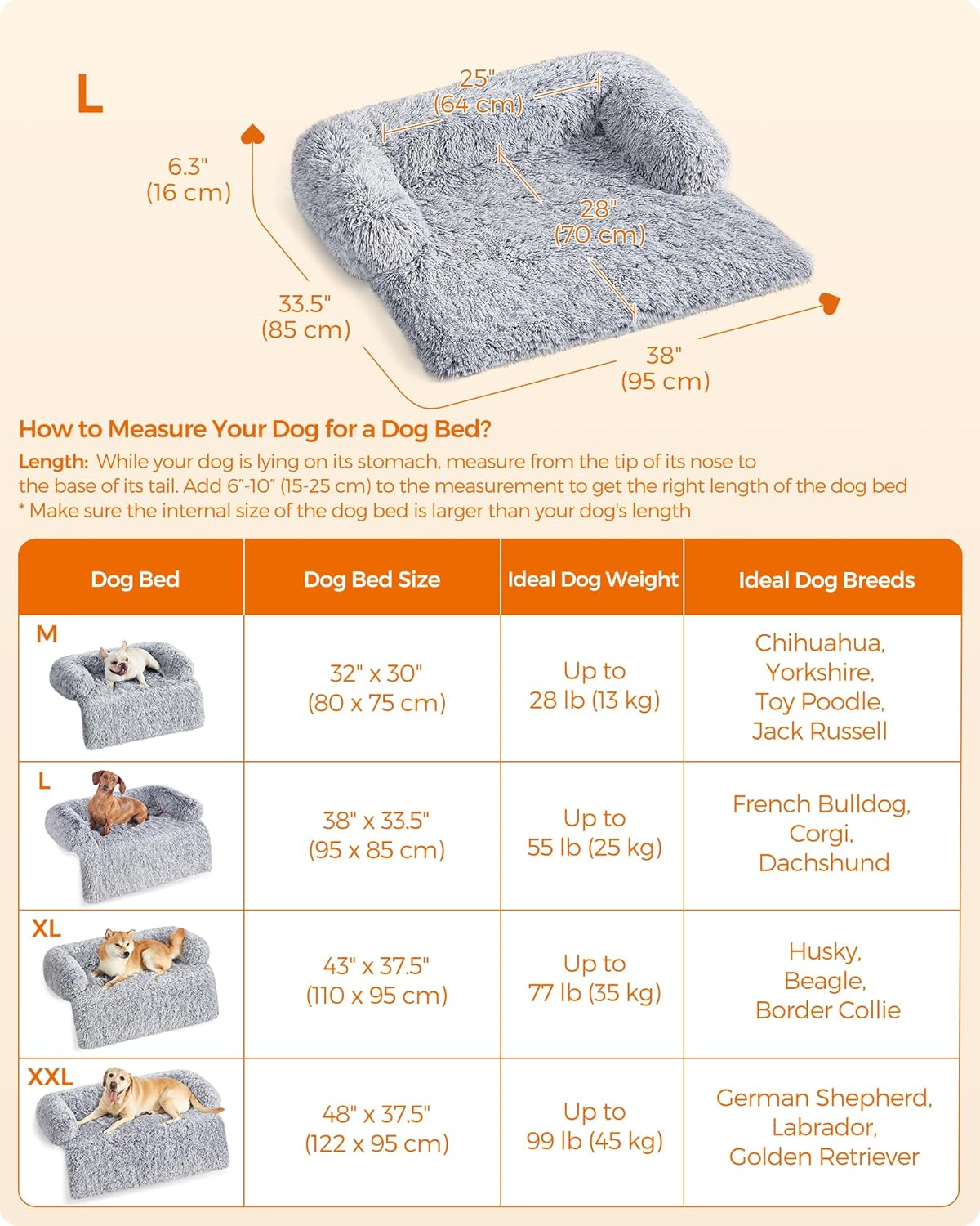 Feandrea FluffyHug Pet Sofa Protector with Bolsters