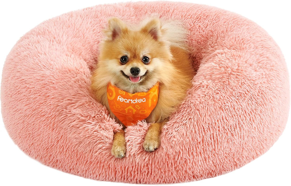 Feandrea Plush Donut Bed for Dogs and Cats