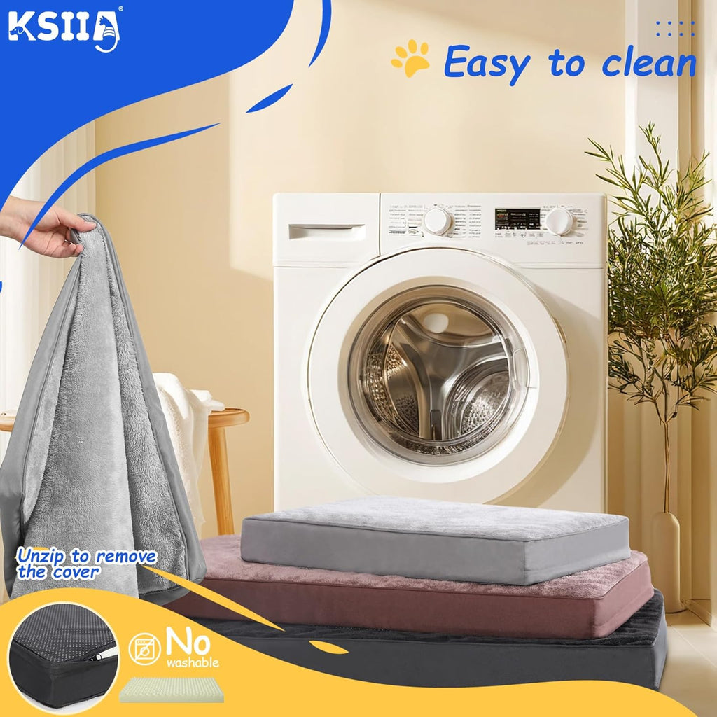 KSIIA Foam Dog Crate Bed with Removable Cover