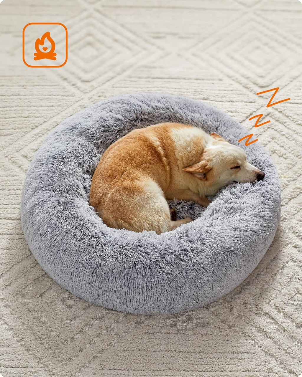 Feandrea Plush Donut Pet Bed