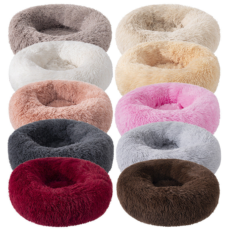 Faux-Fur Donut Bed for Dogs and Cats